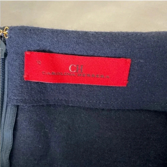 Carolina Herrera navy ruffle midi skirt - Picture 2 of 7